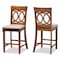 Baxton Studio Violet Grey Upholstered and Walnut Wood 2-Piece Pub Chair Set 167-9891 - alternate 1